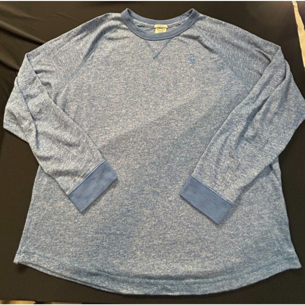 VTG Abercrombie & Fitch Muscle Shirt Mens XXL Blue Marled Long Sleeve Y2K